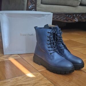 Franco Sarto Navy Combat Boots